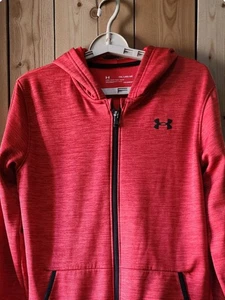 UNDER ARMOUR Jacket Logo Coldgear Full Zip Hoodie Athletic Kids YXL  W/SMALL D25 - Picture 1 of 5