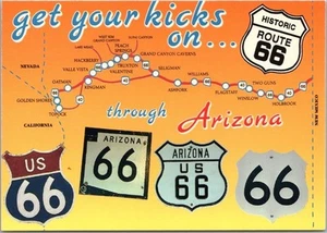 Vintage 1980s "Historic Route 66" 4x6 Postcard Southwester U.S. Highway Map - Picture 1 of 2