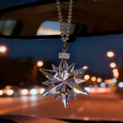 Crystal Snowflakes Car Pendant Decoration Colorful Transparent Hanging Ornaments - Image 1 of 4