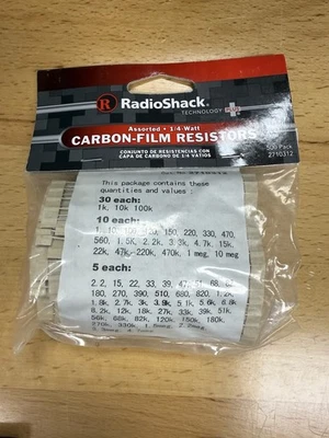 RadioShack 271 0312 Assorted 1/4 Watt Carbon-Film Resistors - 500 Pack - Image 1 of 2