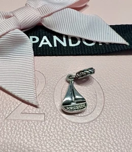 Genuine Pandora Sterling Silver Sailboat CZ dangle Charm 791138CZ - Picture 1 of 5