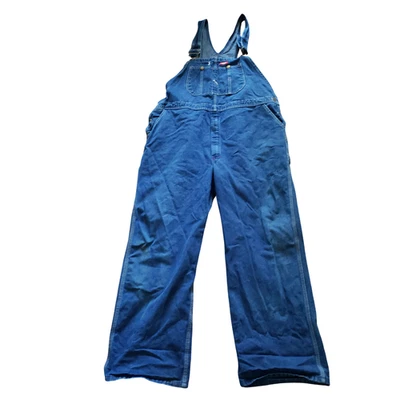 Dickies Overalls Classic Bib Men’s 48x32 Blue Denim Utility Carpenter Workwear - Image 1 of 4