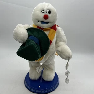 Gemmy FROSTY THE SNOWMAN 18" Animated Spinning Snowflake Sing & Light -Hips Read - Picture 1 of 13