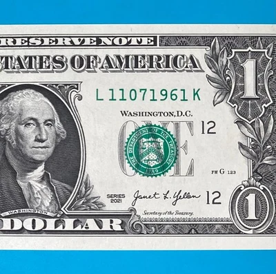 November 7, 1961 / 11 July 1961 (L 11071961 K) BIRTHDAY $1 One Dollar Bill *UNC* - Image 1 of 4