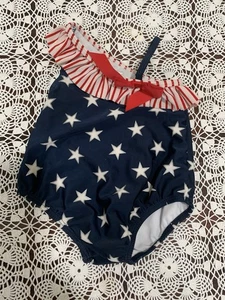 Koala Kids One Piece Swimsuit Bathing Suit American Flag Print 3-6 Months - Picture 1 of 3
