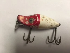 Vintage Heddon's Midget River Runt Fish Lure~ Red & White~ Saginaw Bay, Michigan - Picture 1 of 5