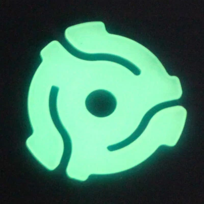 GAZZSRECORDS 5 Glow in the Dark 7" Inch 45 Vinyl Record Inserts Adaptors, Spindles, Centres