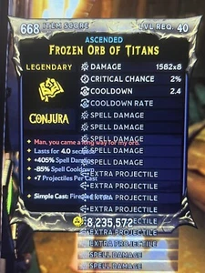 PS/XBOX/PC Tiny Tina's Wonderlands Modded Spell "Frozen Orb Of Titans" CRAZY - Bild 1 von 1