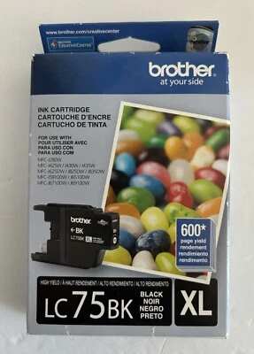 Brother LC75BK XL Black Ink Cartridge - Use By 07/2015 - Image 1 of 4