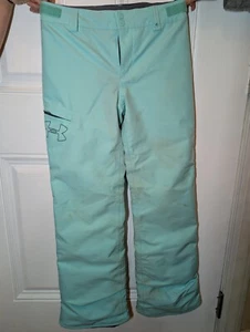 Under Armour Storm 3 Light Green Adjustable Ski Pants ColdGear Primaloft Girls - Picture 1 of 12