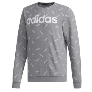 Adidas Ess Linear Fav Core Tutto Sopra Stampa Felpa Pullover DX0466 Grigio XS-XL - Picture 1 of 3