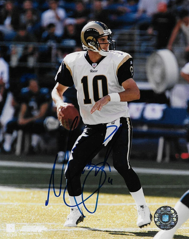 Foto firmada autografiada por Marc Bulger de los St Louis Rams fútbol 8x10 certificado de autenticidad Foto 1 de 1