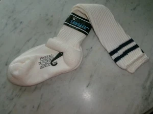 NOS~Vintage Tube Socks~ Blue Stripe Jefferies Postal Uniform Sock 9-11 Cotton - Picture 1 of 4
