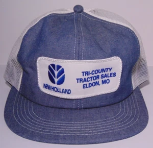 NOS New 1980s Ford New Holland Tractors Patch Vintage Trucker Hat K-Products USA - Picture 1 of 14