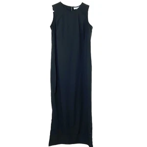 Coolibar Womens d'Orsay Sheath Dress XS Black with Side Slit Long Sleeveless - Picture 1 of 12