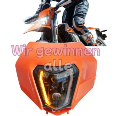 CARENADO NARANJA CON FARO LUZ DE CRUCE REMOTO DRL PARA KTM SMC-R 690 450 Foto 1 de 4