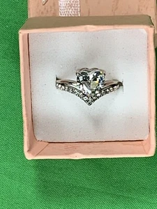Fashion Wedding Jewelry Silver Rings Cubic Zircon Women Party Gifts Sz 8 - Picture 1 of 19