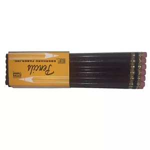 12 NOS Vintage Eberhard Faber Colorbrite Erasable DK Brown 4123 Unused Pencils - Picture 1 of 3