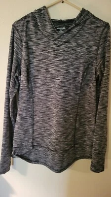 Exertek M Womens Black White Hooded Athletic Sweatshirt - Image 1 of 4