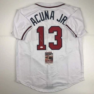 Autographed/Signed RONALD ACUNA JR. Atlanta White Baseball Jersey JSA COA Auto - Picture 1 of 4