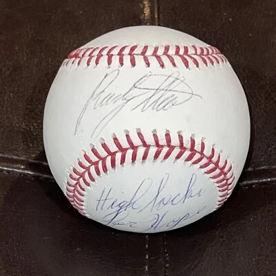Rusty Staub Autographed Signed OMLB Baseball Inscribed High Socks For Hope - Image 1 of 4
