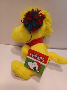 Peanuts 2016 WOODSTOCK Yellow Bird w/Red Scarf Green Earmuffs Stuffed Plush - Picture 1 of 5