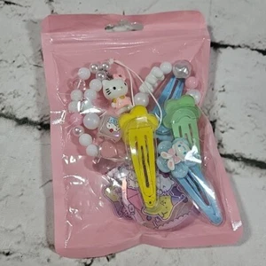 Hello Kitty Hair Clip Jewelry Hair Accessories Bag Set New - Picture 1 of 5