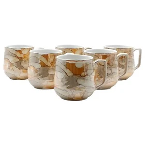 Ceramic Tea Cup - 6 Pieces, 150 ml (Glossy Golden) - Bild 1 von 5