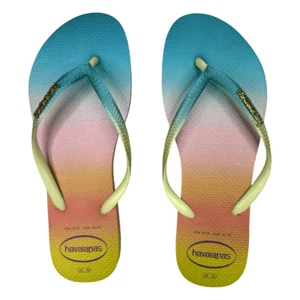Havaianas Slim Gradient Sunset Flip Flops Lime Green Size 9/10 (41/42) Sandals - Picture 1 of 7