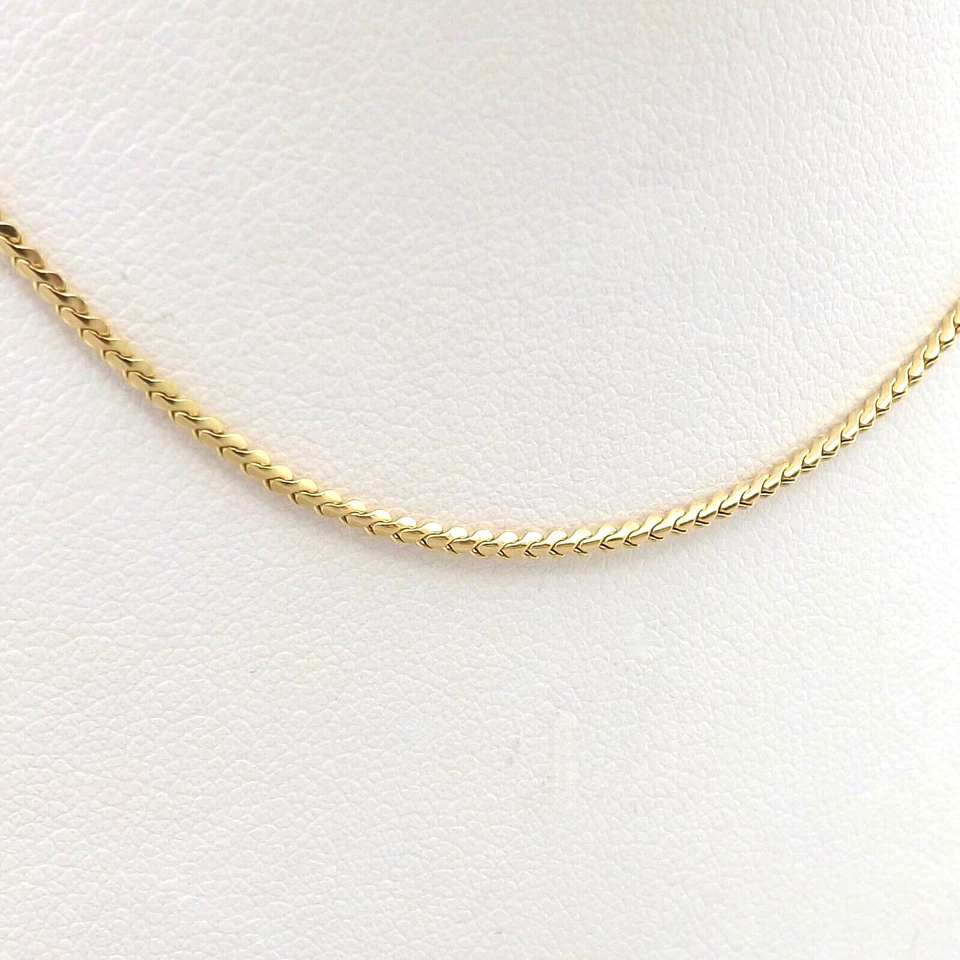 UnoAerre Oro 18k Serpentina S Eslabón Colgante Cadena Collar 20 pulgadas Italia 5gr Nuevo Foto 1 de 4