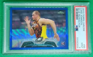 2013 Topps Chrome BLEU RÉFRACTEUR PSA 9 /199 Lane Johnson RC Philadelphia Eagles - Photo 1 sur 3