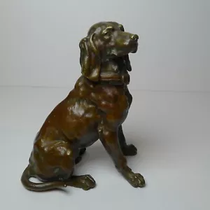Antikes englisches Bronze Jagdhund / Hund Tintenfass um 1880 - Bild 1 von 11