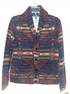 LRL Ralph Lauren Jeans South Western Aztec Jacket Cardigan Womens Small - Picture 1 of 4