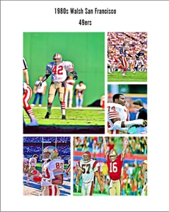 1980s Walsh San Francisco 49ers GridironArt Team Set 8x10 art photo Montana Rice - Picture 1 of 6