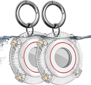 Funda Completa con Tornillo Impermeable de 2 Piezas para Soporte de Llavero Airtag Tracker, Transparente - Imagen 1 de 6