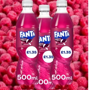 Fanta Raspberry Zero 500ml - Sparkling Low Calorie Raspberry Flavour Drink - Bild 1 von 4