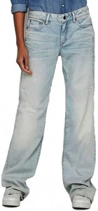 G-Star Raw 3301 Blue Denim Damen Jeans Washed Low Boyfriend Flare W31 L32 UVP130€ - Bild 1 von 4