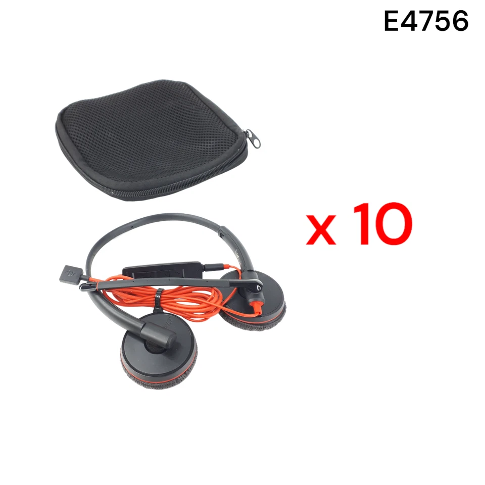 Plantronics C3225T Dual Headset C3200 Detachable USB Adapter Case Lot 10 E4756 - Image 1 of 4