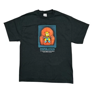 Vintage Y2K The Simpsons Bart Inspiration Funny Brainrot TV T Shirt Mens Large - Picture 1 of 8