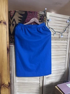 Petite PENDLETON Women's 100% Virgin Wool USA Blue Skirt Size 6 - Picture 1 of 9