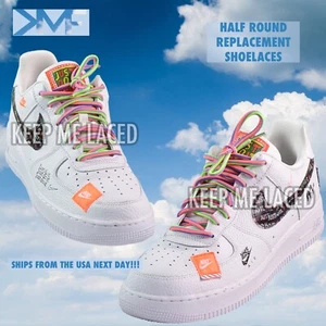 KMF BRAND PREMIUM HALF ROUND SHOELACES AWESOME AF1 NIKE REPLACEMENT LACES - Picture 1 of 5