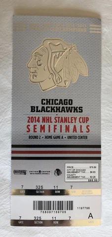 2014 CHICAGO BLACKHAWKS STANLEY CUP PLAYOFFS ROUND 2 TICKET Cover