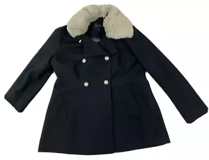 NWT Jessica Simpson Black Coat With Removable Faux Fur Collar Size XL Dressy - Picture 1 of 7