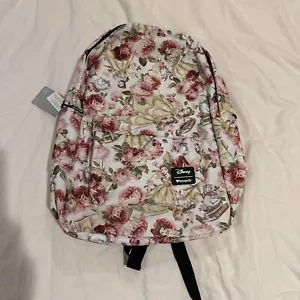 Neu Loungefly Floral Belle Canvas Schule großer Rucksack Chip Mrs Potts Disney - Bild 1 von 4