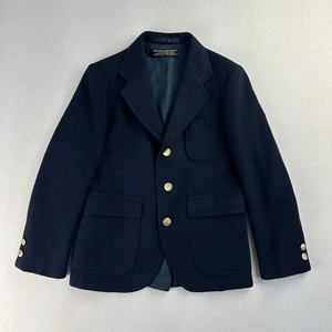 VTG Brooks Brothers Sport Coat Kids Boys 10R Navy Gold Button USA Made Blazer - Picture 1 of 22