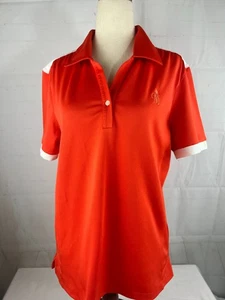 Polo de golf para mujer Callaway manga corta cuello en V talla grande naranja blanco usado en excelente estado - Imagen 1 de 4