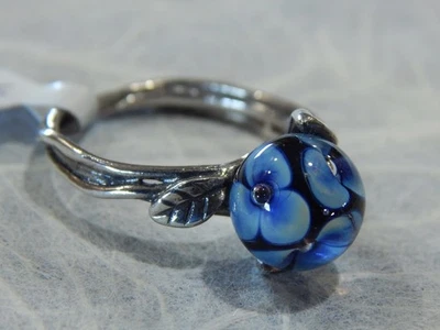 Anillo Flor Azul Trollbeads TAGRI-00251 Talla 9 1/4 60mm $105 RETIRADO (UNO) ¡NUEVO! Foto 1 de 4