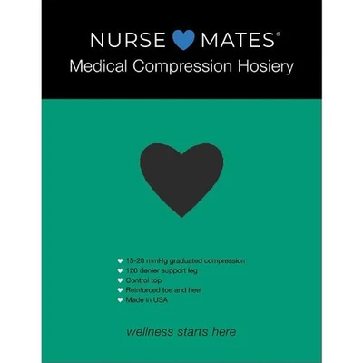 CALCETERÍA DE COMPRESIÓN MÉDICA ENFERMERA MATE 15-20 mmHg EN NEGRA EN TODAS LAS TALLAS NUEVA Foto 1 de 2