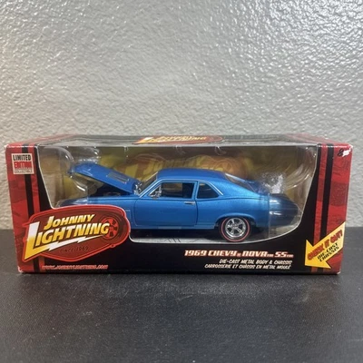 Johnny Lighting 1:24 Scale Diecast Car 1969 Chevy Nova SS Blue - Image 1 of 4