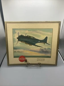 Original 1943 Coca-Cola WW 2 Douglas SBD Navy Dive Bomber Advertising Sign - Picture 1 of 8